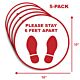 6ft Apart Floor Decal - 5 Pack