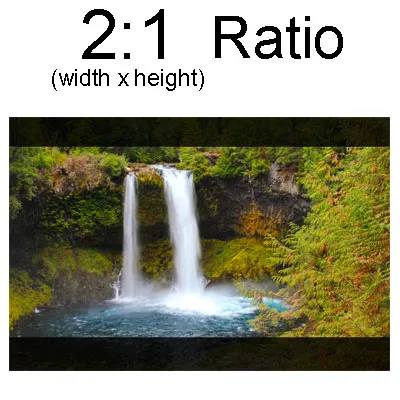 Diagram of a 2:1 wide-format aspect ratio